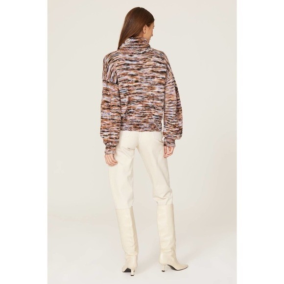 A.L.C. Handmade Soft Merino Wool Marled Puff Sleeve Knitted Harper Sweater - Picture 4 of 6